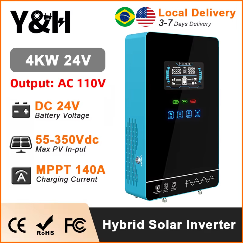 Off Grid Solar Kit - Y&H 4KW Hybrid-Solarwechselrichter 24V 110V reine