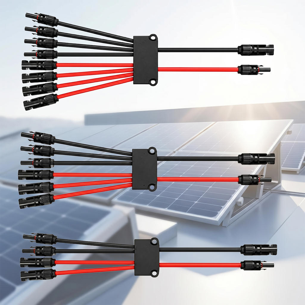 Solar Combiner Box - 2 bis 4/6/8 Y-Verzweigungs-Solarsteckverbinder für Solarmodule,