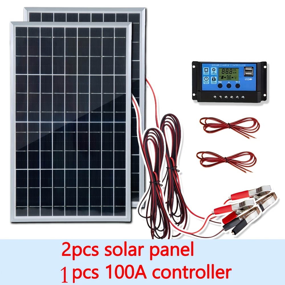 Off Grid Solar Kit - 12-V-Solarpanel-Set, 1 Stück/2 Stück, mit 100-A-Laderegler,