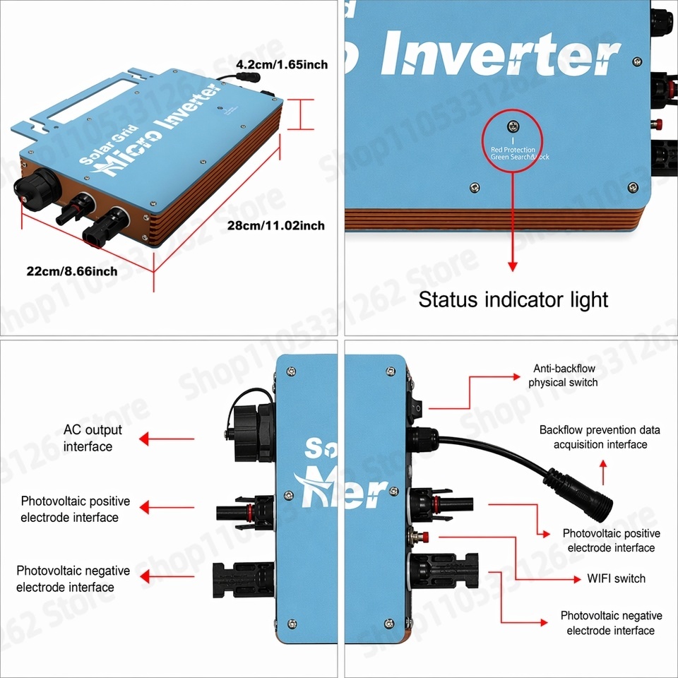 Mikrowechselrichter 1200W Netz – Grid Tie Micro Inverter Bewertung und Preis